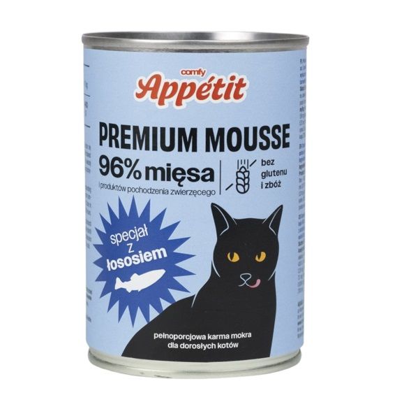 COMFY APPETIT PREMIUM Mousse z łososiem dla kota 400 g