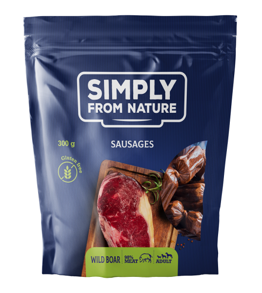 SIMPLY FROM NATURE Naturalne kiełbaski z mięsem dzika 300 g