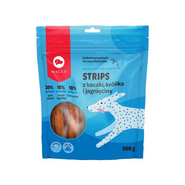 MACED Strips z kaczki, królika i jagnięciny 500 g