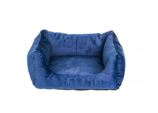 FERA Glamour Sofa legowisko prostokątne niebieskie S 45x50x24 cm