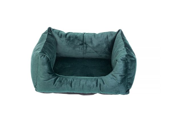 FERA Glamour sofa legowisko prostokątne zielone S 45x50x24 cm