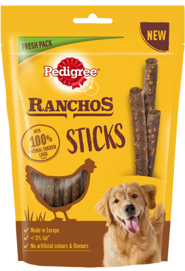 PEDIGREE Ranchos Sticks 60 g przysmaki dla psa z wątróbką z kurczaka