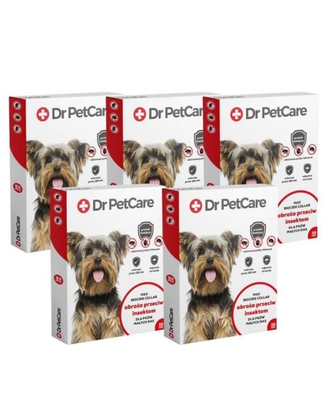 Dr PetCare MAX Biocide Collar Obroża na pchły i insekty dla psa rasy małej 38 cm 5 szt.