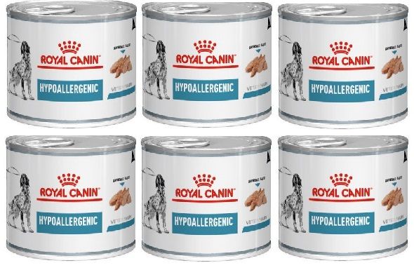 ROYAL CANIN Dog Hypoallergenic 6 x 200 g mokra karma dla dorosłych psów z niepożądanymi reakcjami na pokarm