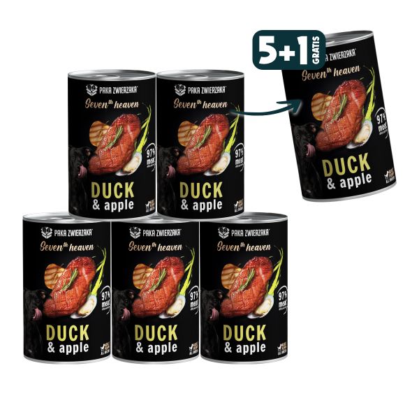 PAKA ZWIERZAKA Seventh Heaven Kaczka z jabłkiem 6 x 400 g 5+1 GRATIS