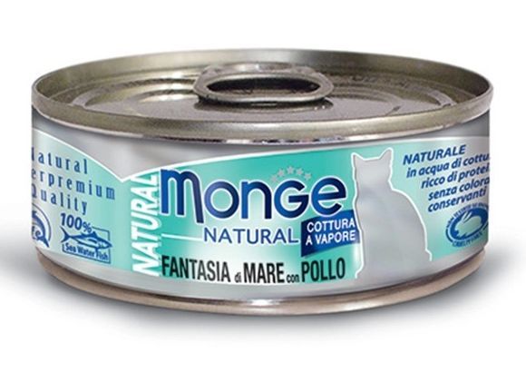 MONGE Natural Cat Karma dla kota Owoce morza i kurczak 80g