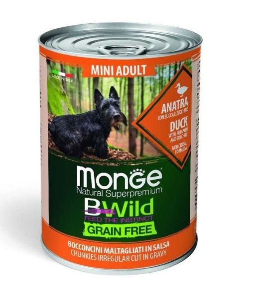 MONGE BWild GF Mini Karma dla psów małych ras kaczka 400g