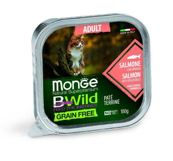 MONGE BWild Cat Adult Pasztet dla kota z łososiem 100 g