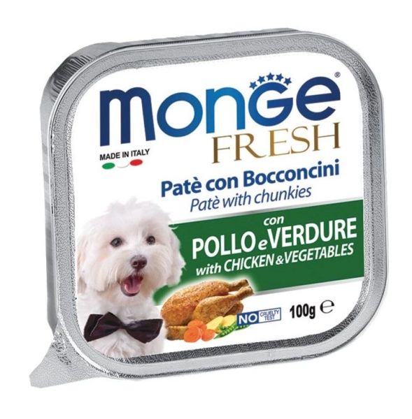 MONGE Fresh Dog Pasztet z kurczak i warzywa 100 g