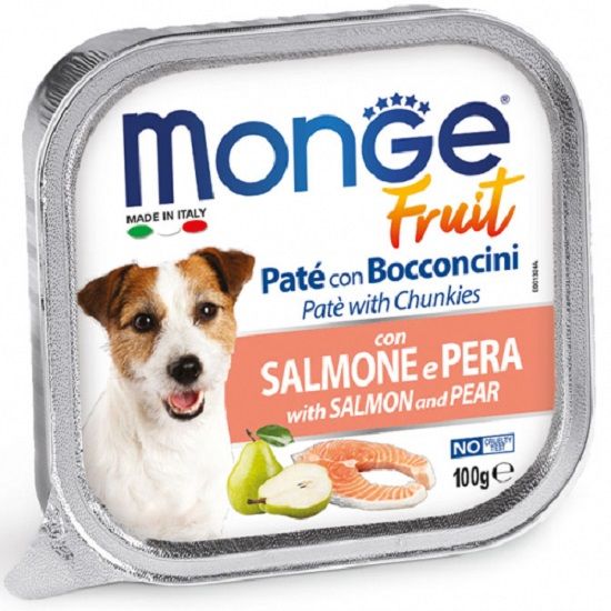 MONGE Fruit Dog Pasztet z łososiem i gruszką 100 g