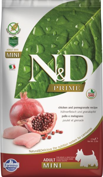 FARMINA N&amp;D Prime Dog adult chicken &amp; pomegranate Mini 2,5 kg karma dla psów małych ras