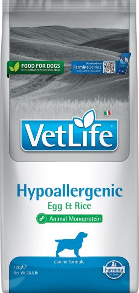 FARMINA Vet Life Hypoallergenic Egg &amp; Rice dog 12 kg sucha karma dla psa z alergią