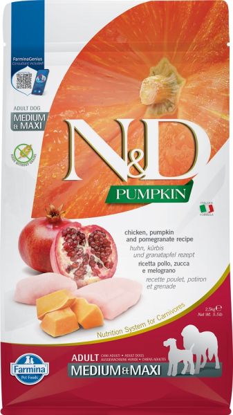 FARMINA N&amp;D Pumpkin Chicken &amp; Pomegranate Adult Medium &amp; Maxi 2.5 kg