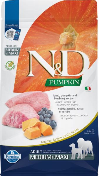 FARMINA N&amp;D Pumpkin lamb &amp; blueberry Adult Medium &amp; Maxi 2.5 kg