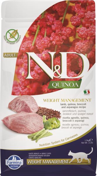 FARMINA N&amp;D Cat Quinoa Weight Management lamb &amp; broccoli 1,5 kg karma dla kota z tendencją do nadwagi