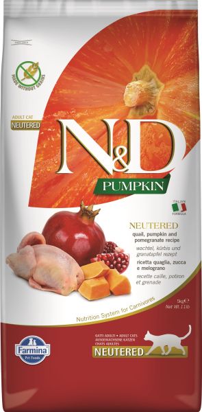 FARMINA N&amp;D Pumpkin Cat neutered quail &amp; pomegranate 5 kg