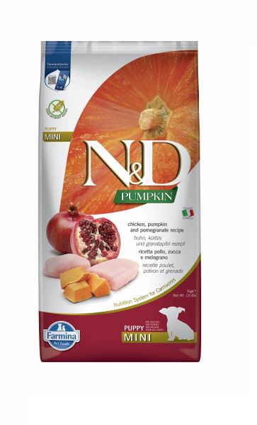 FARMINA N&amp;D Pumpkin Dog Puppy Mini chicken, pumpkin &amp; pomegranate 7 kg kurczak, dynia i granat dla szczeniąt