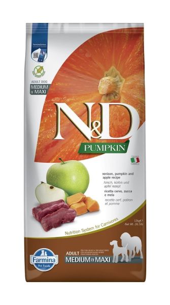 FARMINA N&amp;D Pumpkin Venison &amp; Apple Adult Medium &amp; Maxi sucha karma dla psa 12 kg