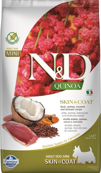 FARMINA N&amp;D Quinoa Mini Skin and Coat 2,5 kg z kaczką i kokosem