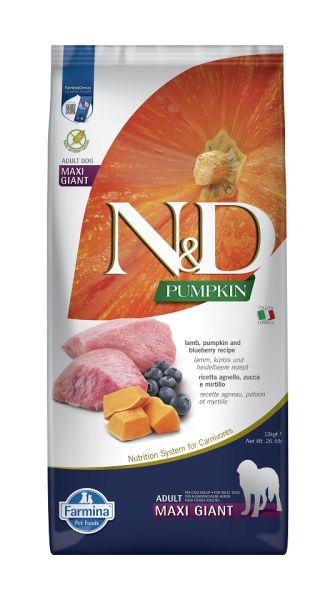 FARMINA N&amp;D Pumpkin Dog Adult Giant Maxi lamb &amp; bluberry 12 kg karma dla dorosłych psów ras dużych z jagnięciną