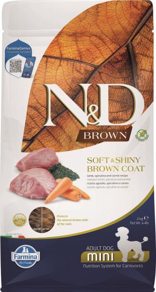 FARMINA N&amp;D Brown Dog Adult Mini Lamb, Spirulina &amp; Carrot 2 kg