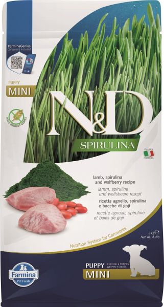 FARMINA N&amp;D Spirulina Puppy Mini Lamb &amp; Wolfberry 2 kg