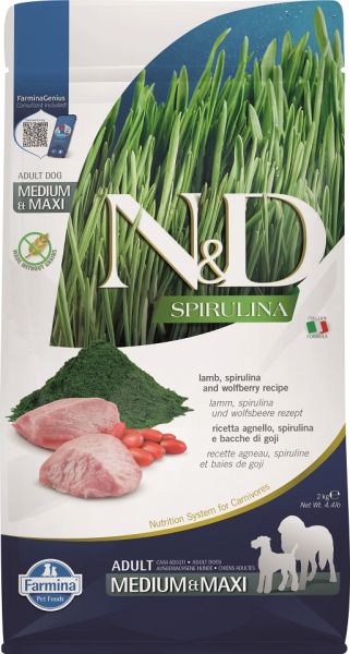 FARMINA N&amp;D Spirulina Adult Medium&amp;Maxi Lamb &amp; Wolfberry 2 kg