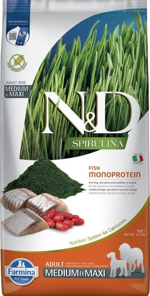 FARMINA N&amp;D Spirulina Adult Medium&amp;Maxi Herring &amp; Wolfberry 7 kg