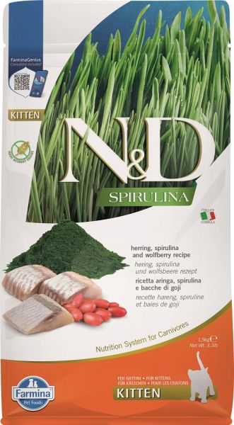 FARMINA N&amp;D Spirulina Kitten Herring &amp; Wolfberry 1,5 kg