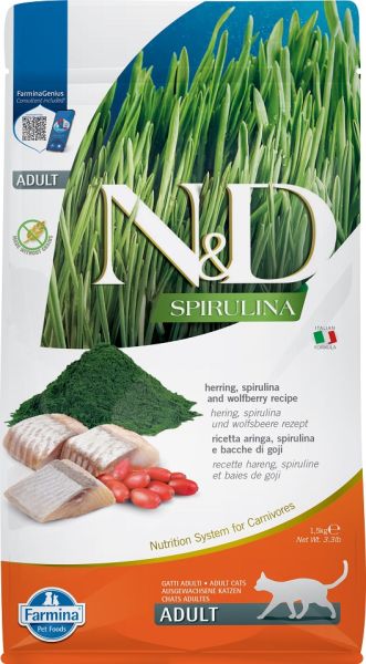 FARMINA N&amp;D Spirulina Cat Adult Herring &amp; Wolfberry 1,5 kg