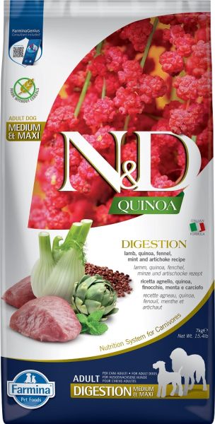 FARMINA N&amp;D Quinoa Dog Adult Medium&amp;Maxi Digestion Lamb &amp; Fennel 7 kg