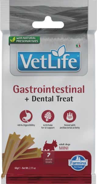 FARMINA Vet Life Dental Treat Gastrointestinal Mini 60 g (7 szt) przysmak dentystyczny dla psów ras małych