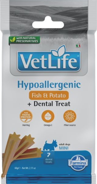 FARMINA Vet Life Dental Treat Hypoallergenic Fish Mini 60 g (7 szt) przysmak dentystyczny dla psów ras małych