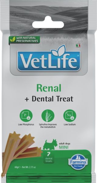 FARMINA Vet Life Dental Treat Renal Mini 60 g (7 szt) przysmak dentystyczny dla psów ras małych