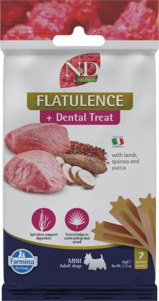 FARMINA N&amp;D Quinoa Dental Treat Flatulence Mini 60 g (7 szt) przysmak dentystyczny dla psów ras małych