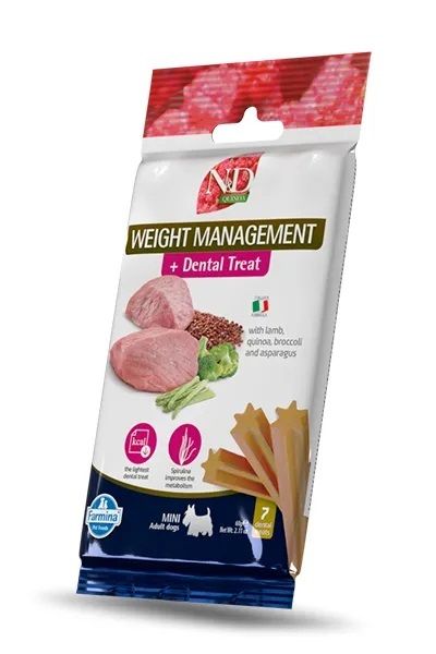 FARMINA N&amp;D Quinoa Dental Treat Weight management Mini 60 g (7 szt) przysmak dentystyczny dla psów ras małych