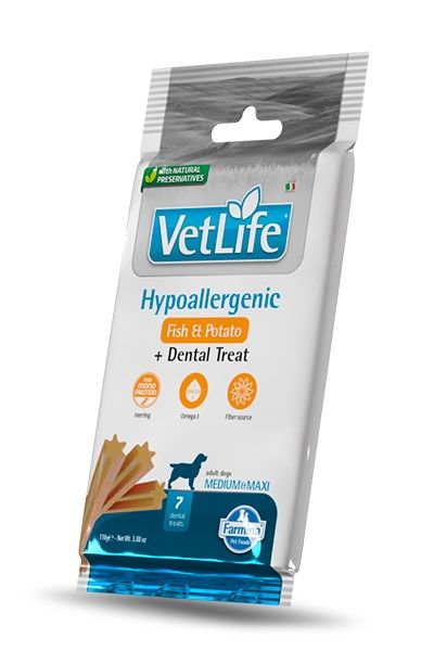 FARMINA Vet Life Dental Treat Hypoallergenic Fish Medium/Maxi 100 g (7 szt) przysmak dentystyczny dla średnich i dużych psów