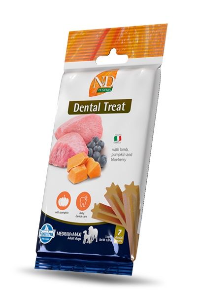 FARMINA N&amp;D Pumpkin Dental Treat Lamb Blueberry Medium/Maxi 100 g (7 szt) przysmak dentystyczny dla średnich i dużych psów