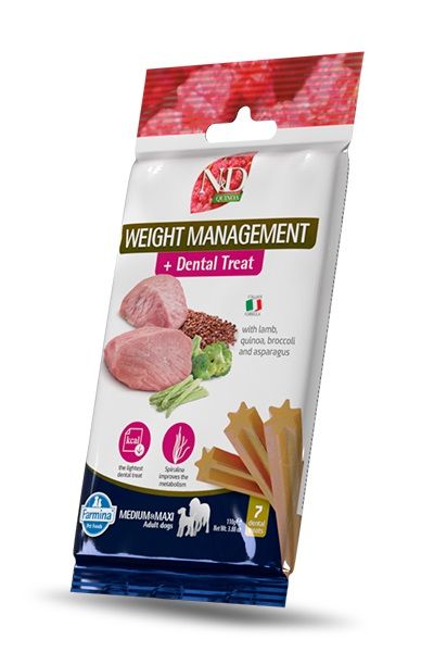 FARMINA N&amp;D Quinoa Dental Treat Weight management Medium/Maxi 100 g (7 szt) przysmak dentystyczny dla średnich i dużych psów