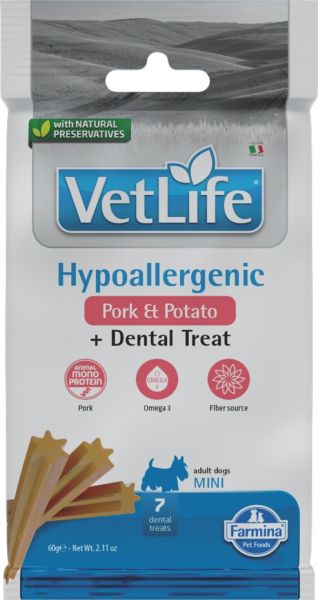 FARMINA Vet Life Dental Treat Hypoallergenic Pork Mini 60 g (7 szt) przysmak dentystyczny dla psów ras małych