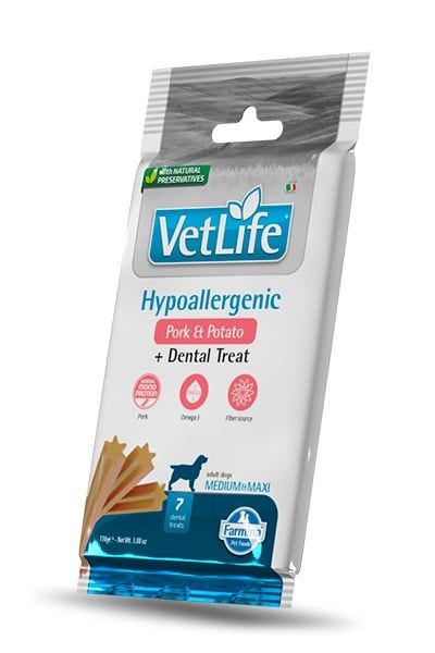 FARMINA Vet Life Dental Treat Hypoallergenic Pork Medium/Maxi 100 g (7 szt) przysmak dentystyczny dla średnich i dużych psów