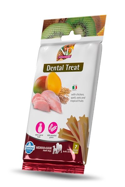 FARMINA N&amp;D Tropical Selection Dental Treat Chicken Medium/Maxi 100 g (7 szt) przysmak dentystyczny dla średnich i dużych psów