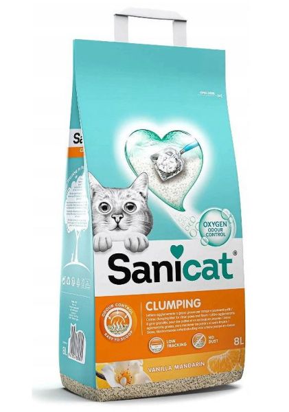 SANICAT Clumping Vainille-Mandarine 8L żwirek bentonitowy dla kota