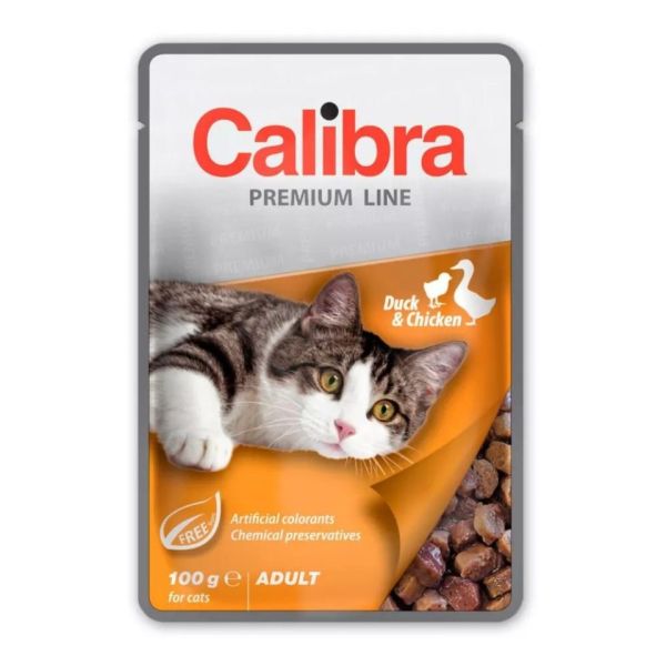 CALIBRA Cat Premium Line Adult Duck&Chicken 100 g z kaczką i kurczakiem dla kotów