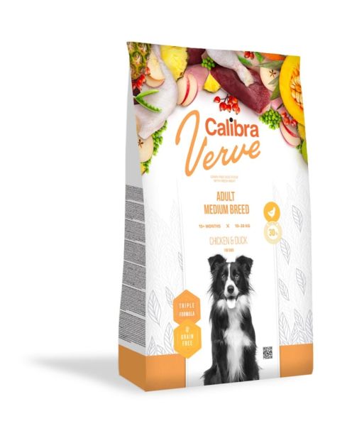 CALIBRA Dog Verve GF Adult Medium Chicken&amp;Duck 12 kg dla średnich ras