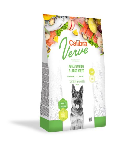 CALIBRA Dog Verve GF Adult Medium&amp;Large Salmon&amp;Herring 12 kg dla średnich i dużych ras