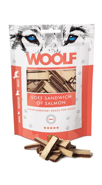 WOOLF Soft Sandwich Of Salmon 100g miękkie kanapeczki z łososiem