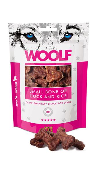 WOOLF Small Bone Of Duck And Rice 100g małe kosteczki z kaczką i ryżem