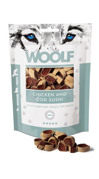 WOOLF Chicken And Cod Sushi 100g sushi z kurczakiem i dorszem