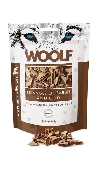 WOOLF Rabbit And Cod Triangle 100g trójkąciki z królika  i dorszem